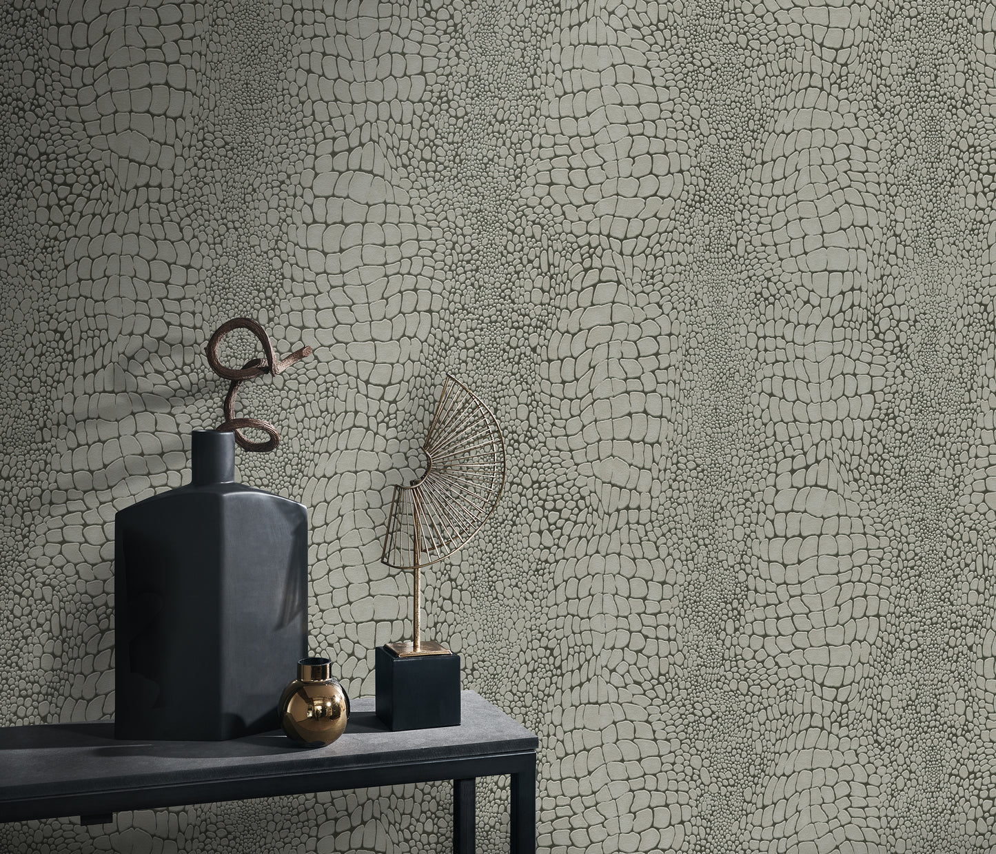Grey Pebble Stone Wallpaper | Modern Organic Texture Wallpaper | Textured Vinyl Wallpaper | Neutral Nature Wall Decor | Cameo Collection