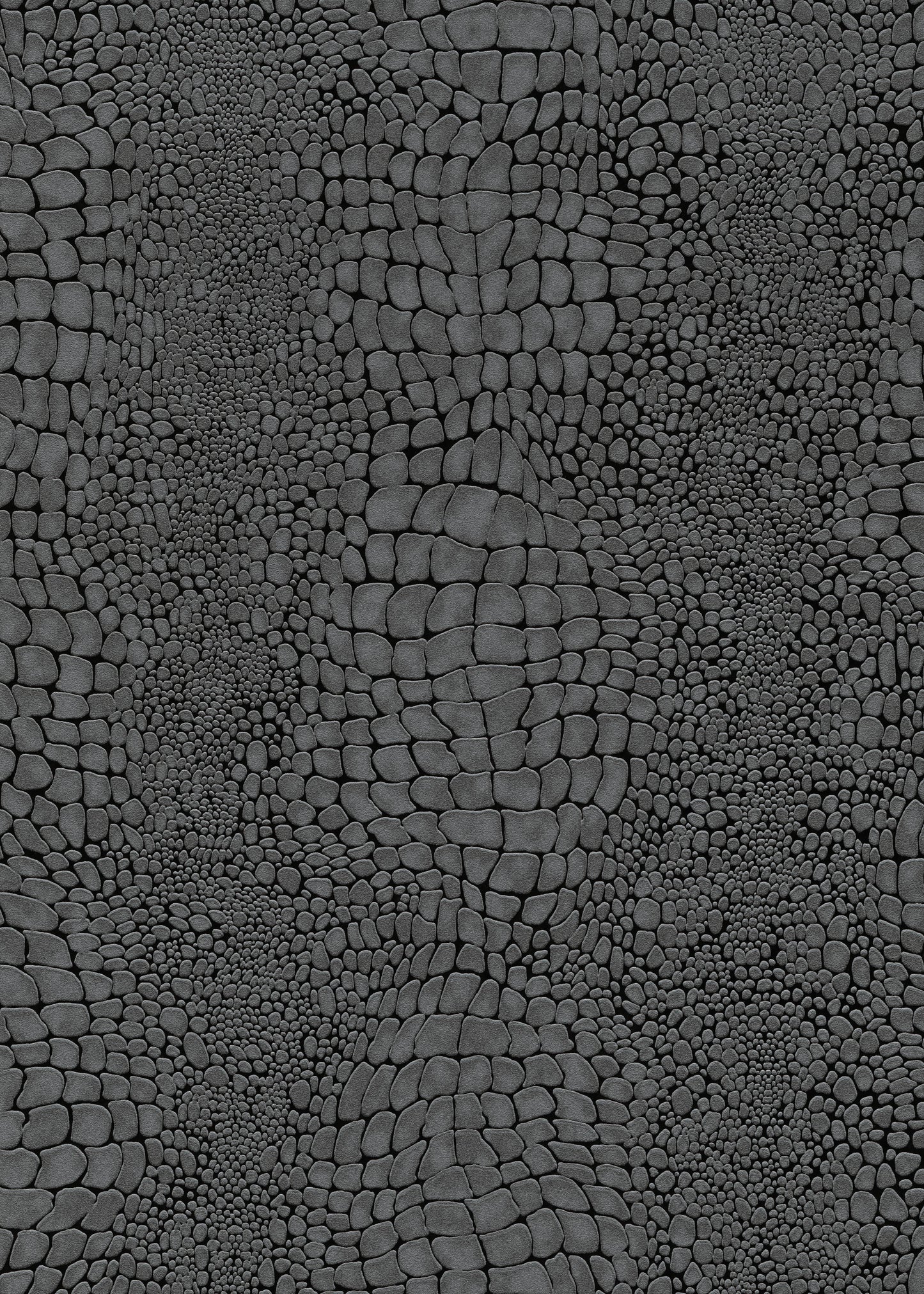 Black Pebble Stone Wallpaper | Modern Dark Texture Wallpaper | Embossed Vinyl Wallpaper | Bold Neutral Wall Decor | Cameo Collection