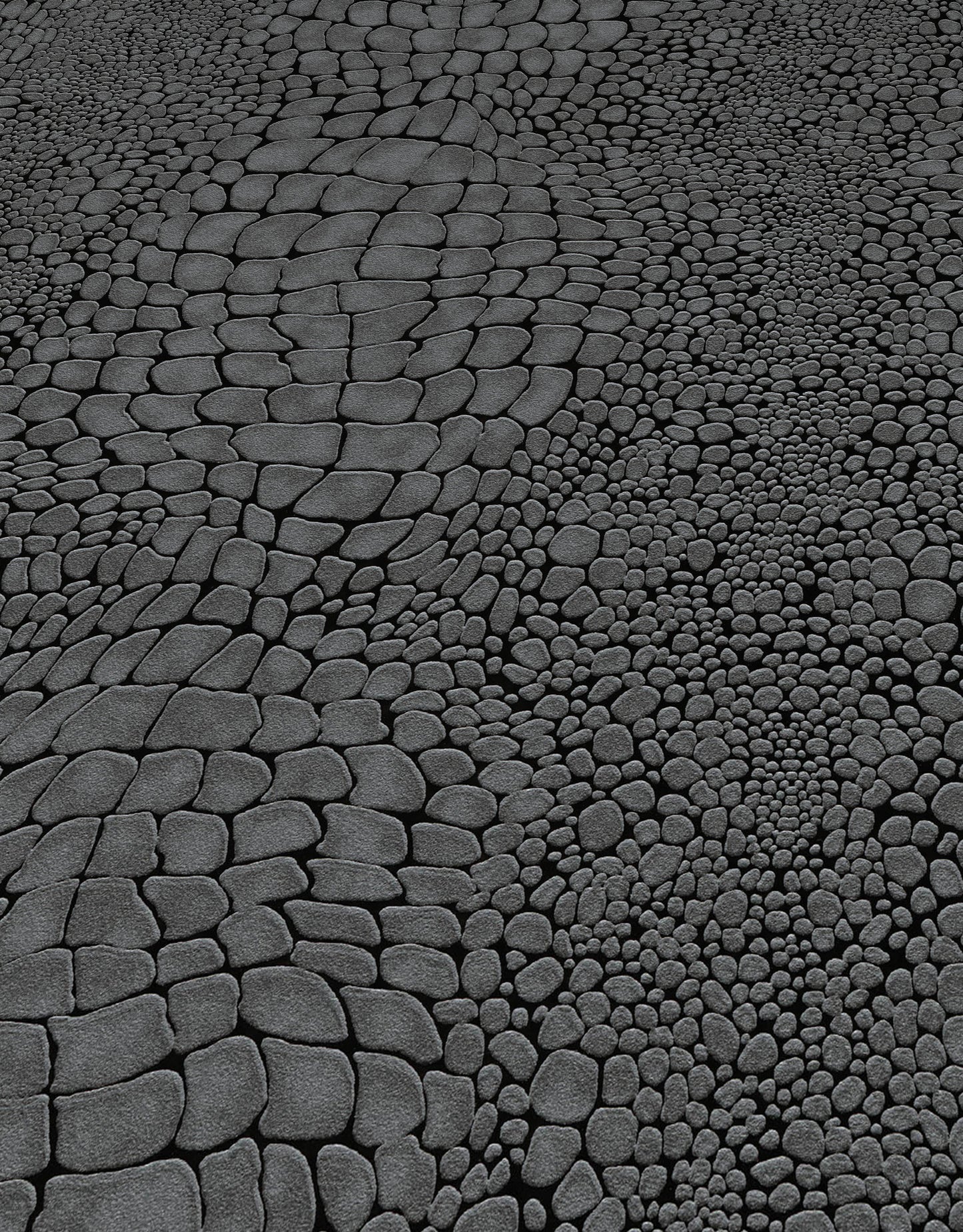 Black Pebble Stone Wallpaper | Modern Dark Texture Wallpaper | Embossed Vinyl Wallpaper | Bold Neutral Wall Decor | Cameo Collection