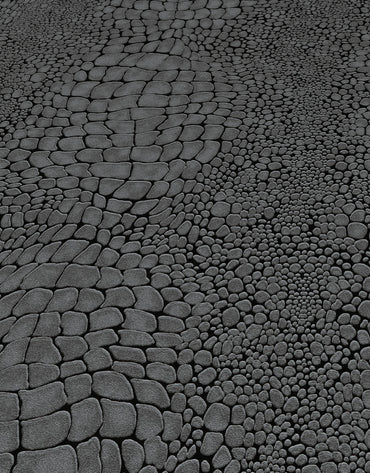 Black Pebble Stone Wallpaper | Modern Dark Texture Wallpaper | Embossed Vinyl Wallpaper | Bold Neutral Wall Decor | Cameo Collection