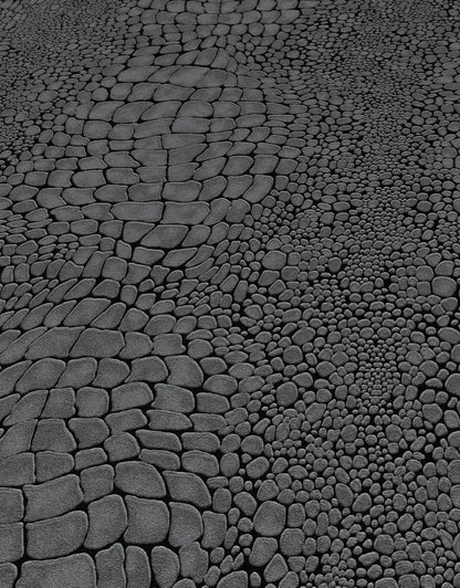 Black Pebble Stone Wallpaper | Modern Dark Texture Wallpaper | Embossed Vinyl Wallpaper | Bold Neutral Wall Decor | Cameo Collection