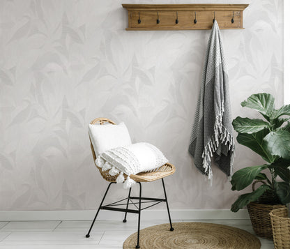 White Geometric Wallpaper | Modern Textured Line Wallpaper | Minimalist Abstract Vinyl Wallpaper | Neutral Wall Decor | Cameo Collection