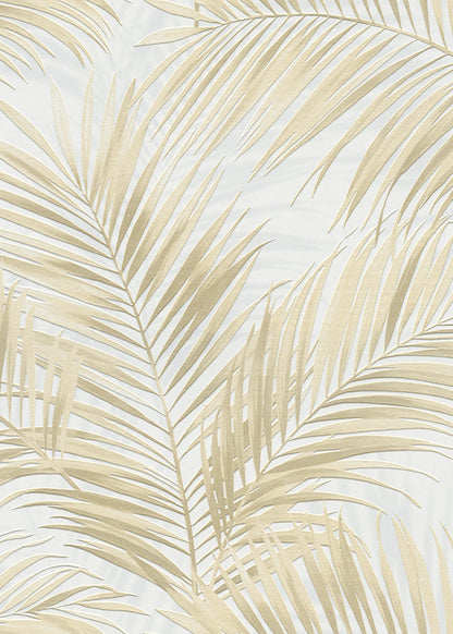 Beige Palm Leaf Wallpaper | Neutral Tropical Botanical Wallpaper | Modern Vinyl Wallpaper Non-Woven | Minimalist Nature Wall Decor