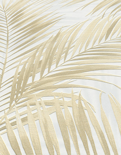 Beige Palm Leaf Wallpaper | Neutral Tropical Botanical Wallpaper | Modern Vinyl Wallpaper Non-Woven | Minimalist Nature Wall Decor