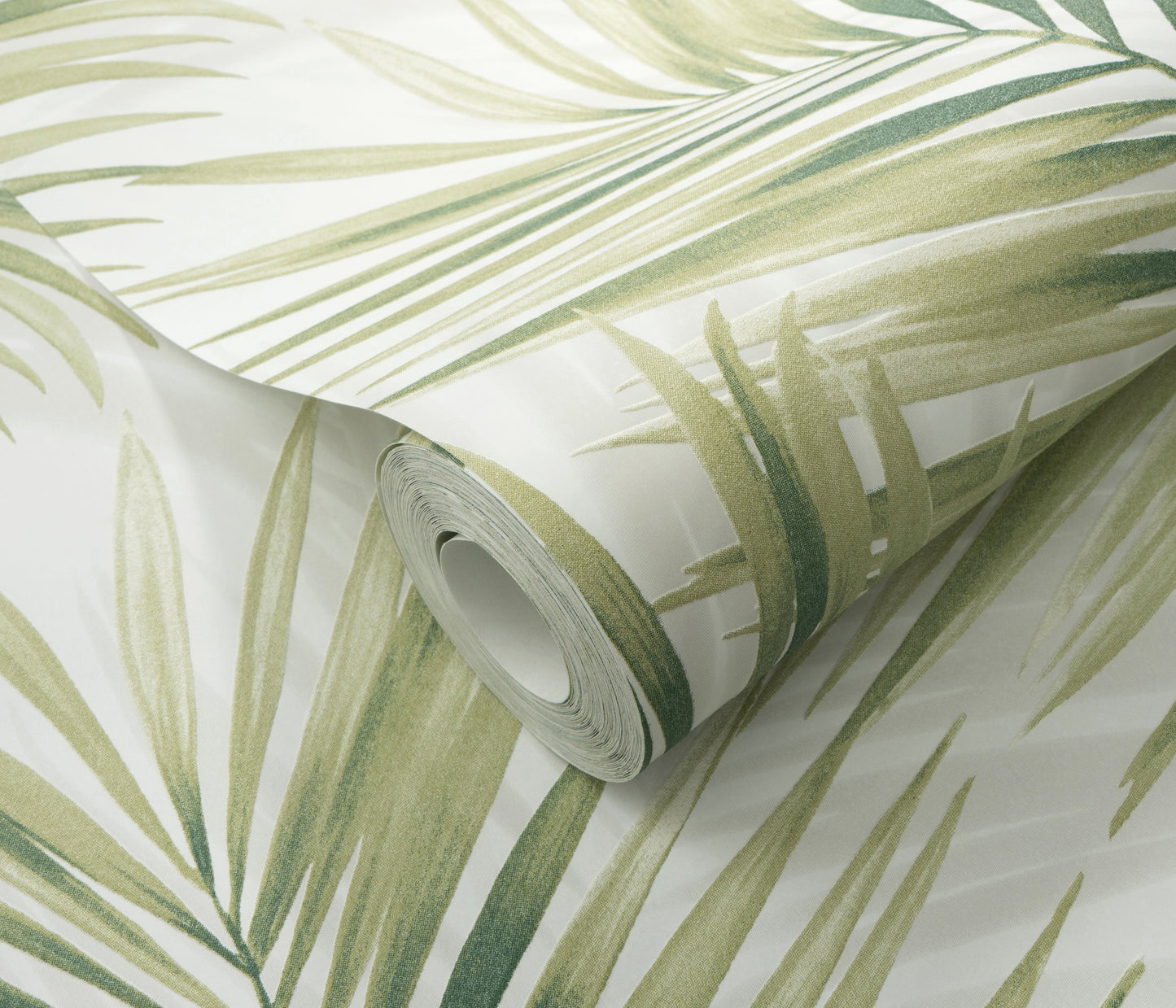 Green Palm Leaf Wallpaper | Tropical Botanical Wallpaper | Modern Vinyl Wallpaper Non-Woven | Neutral Nature Wall Decor | Cameo Collection