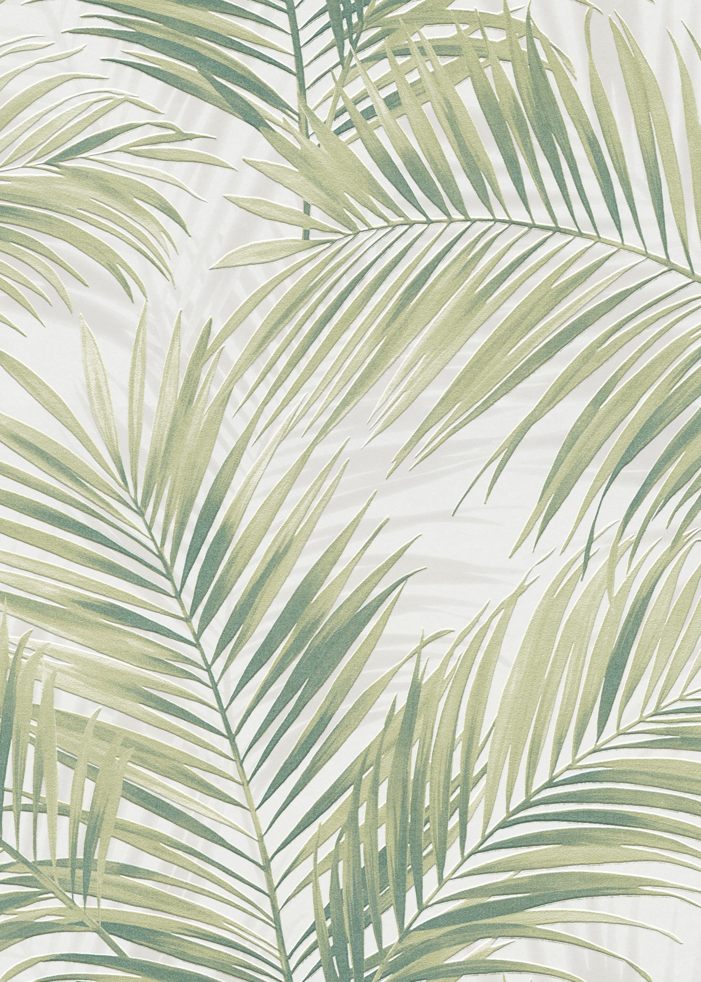 Green Palm Leaf Wallpaper | Tropical Botanical Wallpaper | Modern Vinyl Wallpaper Non-Woven | Neutral Nature Wall Decor | Cameo Collection