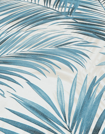 Blue Palm Leaf Wallpaper | Tropical Botanical Wallpaper | Coastal Modern Vinyl Wallpaper | Blue Leaf Wall Decor | Cameo Collection
