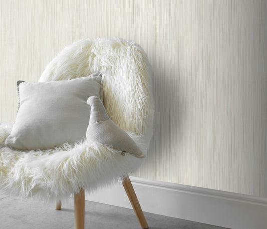 Beige Stripe Wallpaper | Modern Vertical Line Wallpaper | Neutral Textured Vinyl Wallpaper | Minimalist Wall Decor | Cameo Collection