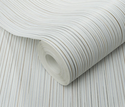 Neutral Stripe Wallpaper Beige Grey | Modern Vertical Line Wallpaper | Textured Vinyl Wallpaper | Minimalist Wall Decor | Cameo Collection