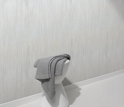 Neutral Stripe Wallpaper Beige Grey | Modern Vertical Line Wallpaper | Textured Vinyl Wallpaper | Minimalist Wall Decor | Cameo Collection