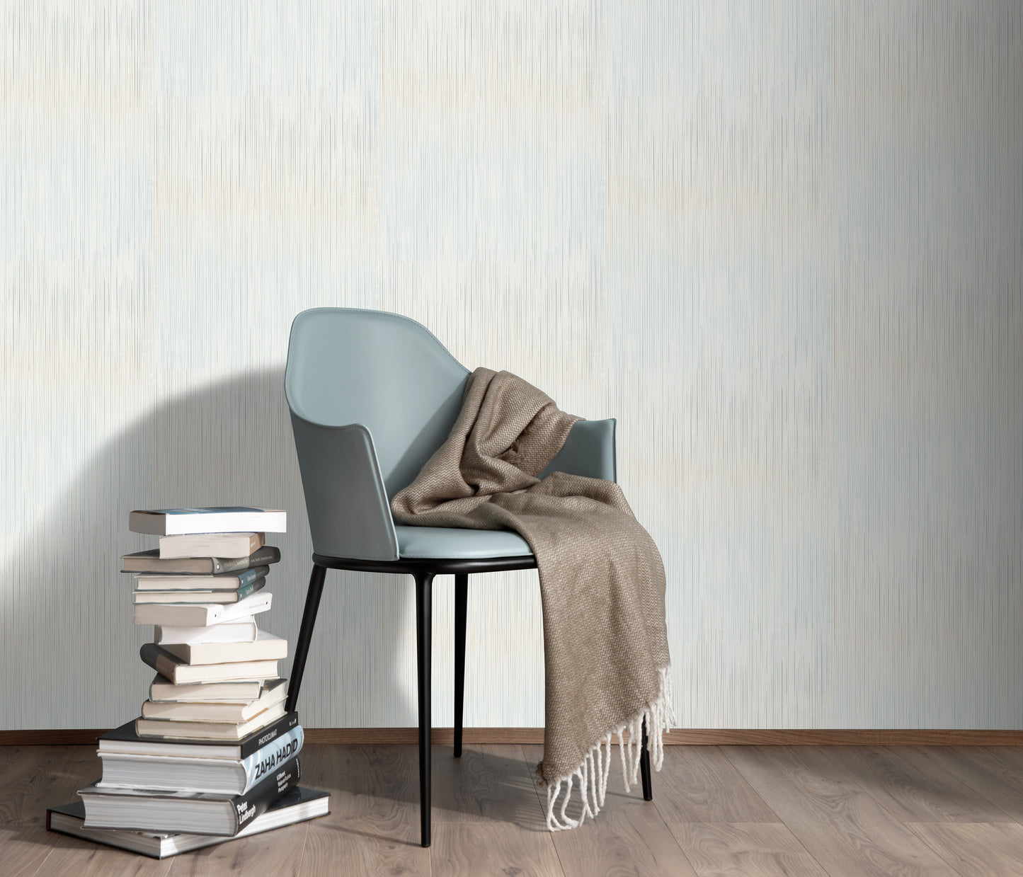 Pastel Stripe Wallpaper | Soft Neutral Vertical Line Wallpaper | Modern Textured Vinyl Wallpaper | Minimalist Wall Decor | Cameo Collection