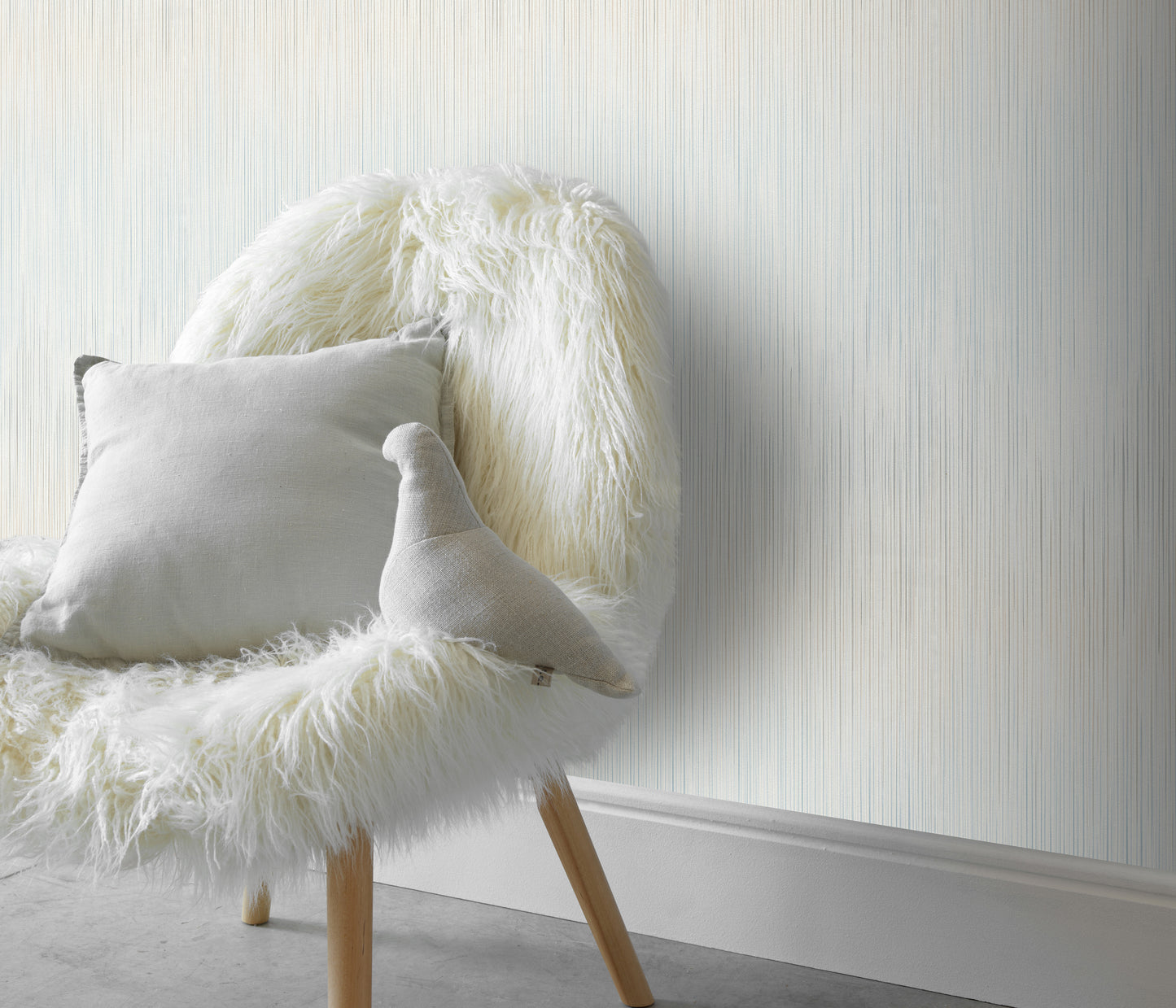 Pastel Stripe Wallpaper | Soft Neutral Vertical Line Wallpaper | Modern Textured Vinyl Wallpaper | Minimalist Wall Decor | Cameo Collection