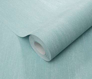 Blue Textured Wallpaper | Soft Aqua Vinyl Wallpaper | Modern Minimalist Wall Covering | Subtle Fabric Effect | Cameo Collection