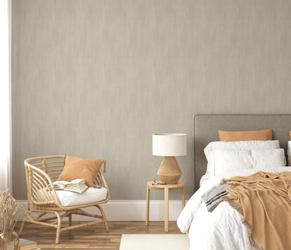 Beige Greige Textured Wallpaper | Neutral Vinyl Wallpaper | Modern Minimalist Wall Covering | Soft Fabric Effect | Cameo Collection
