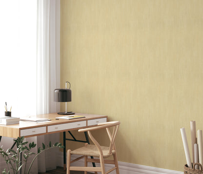 Warm Gold Textured Wallpaper | Mustard Neutral Vinyl Wallpaper | Modern Minimalist Wall Covering | Fabric Effect Wall Decor Cameo Collection