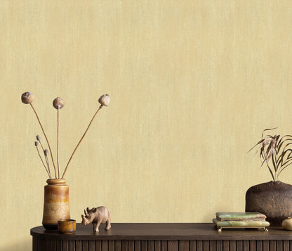 Warm Gold Textured Wallpaper | Mustard Neutral Vinyl Wallpaper | Modern Minimalist Wall Covering | Fabric Effect Wall Decor Cameo Collection