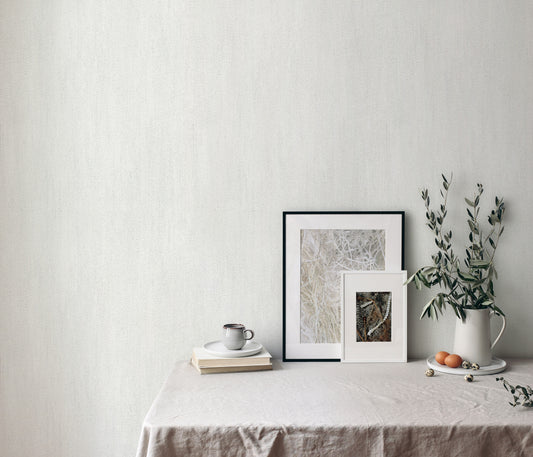 Off White Textured Wallpaper | Neutral Vinyl Wallpaper | Modern Minimalist Wall Covering | Soft Linen Effect Decor | Cameo Collection