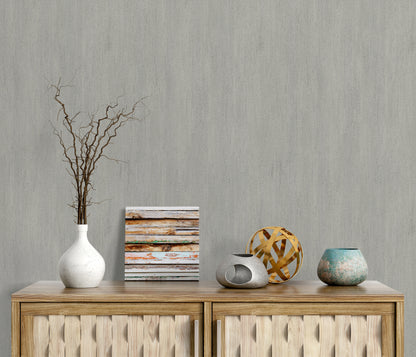 Gray Wallpaper Textured Wallpaper Vinyl Wallpaper Non Woven Neutral Minimalist Plain Wall Covering