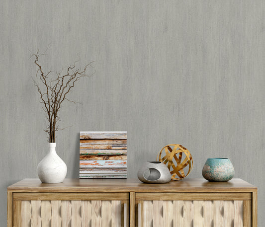 Gray Wallpaper Textured Wallpaper Vinyl Wallpaper Non Woven Neutral Minimalist Plain Wall Covering