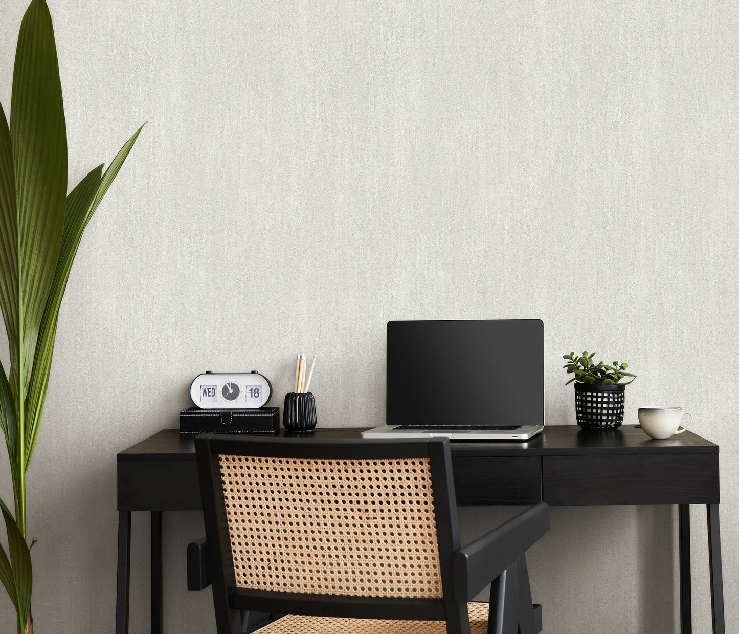Soft Beige Wallpaper Modern Textured Vinyl Wallpaper Non Woven Minimalist Plain Neutral Wall Decor