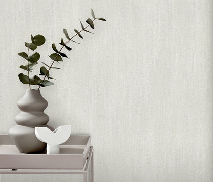 Soft Beige Wallpaper Modern Textured Vinyl Wallpaper Non Woven Minimalist Plain Neutral Wall Decor