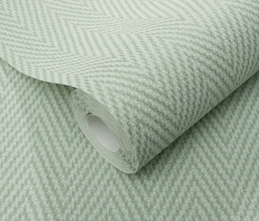 Sage Green Chevron Wallpaper | Textured Vinyl Wallpaper | Modern Geometric Wall Covering | Soft Pattern Minimal Decor | Cameo Collection