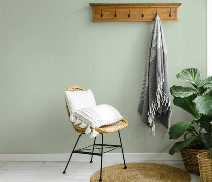 Sage Green Chevron Wallpaper | Textured Vinyl Wallpaper | Modern Geometric Wall Covering | Soft Pattern Minimal Decor | Cameo Collection