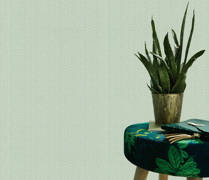 Sage Green Chevron Wallpaper | Textured Vinyl Wallpaper | Modern Geometric Wall Covering | Soft Pattern Minimal Decor | Cameo Collection