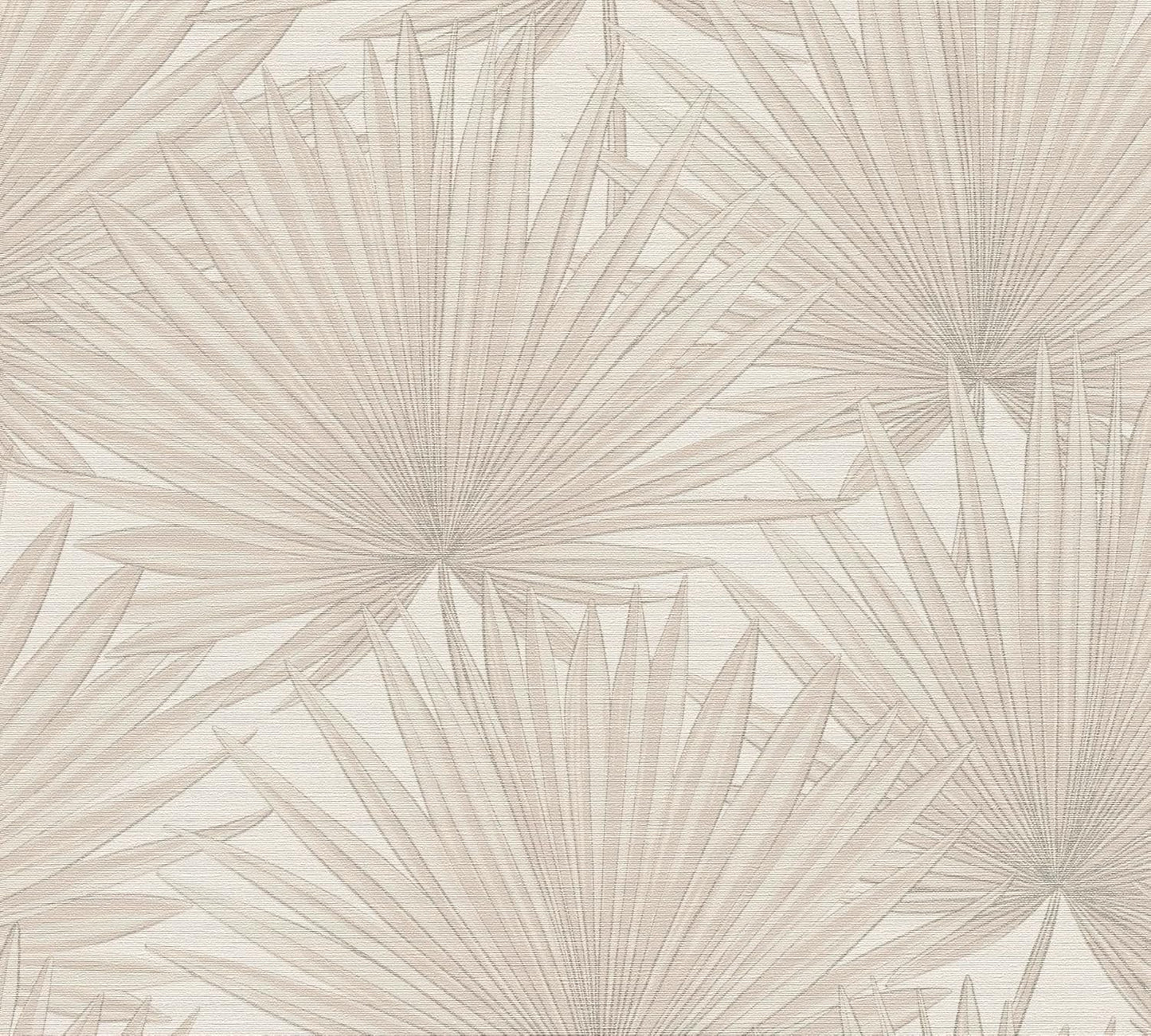 Beige Palm Leaf Textured Vinyl Wallpaper