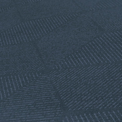 Dark Blue Geometric Textured Vinyl Wallpaper