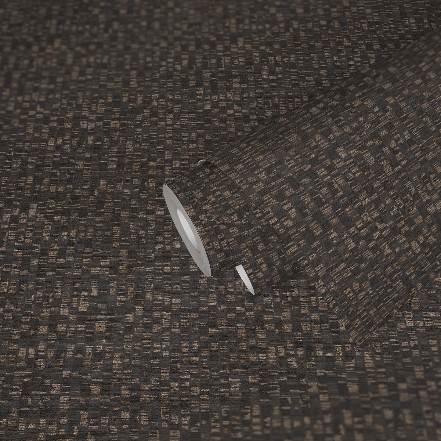 Dark Brown Metallic Textured Vinyl Wallpaper