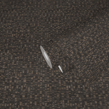 Dark Brown Metallic Textured Vinyl Wallpaper