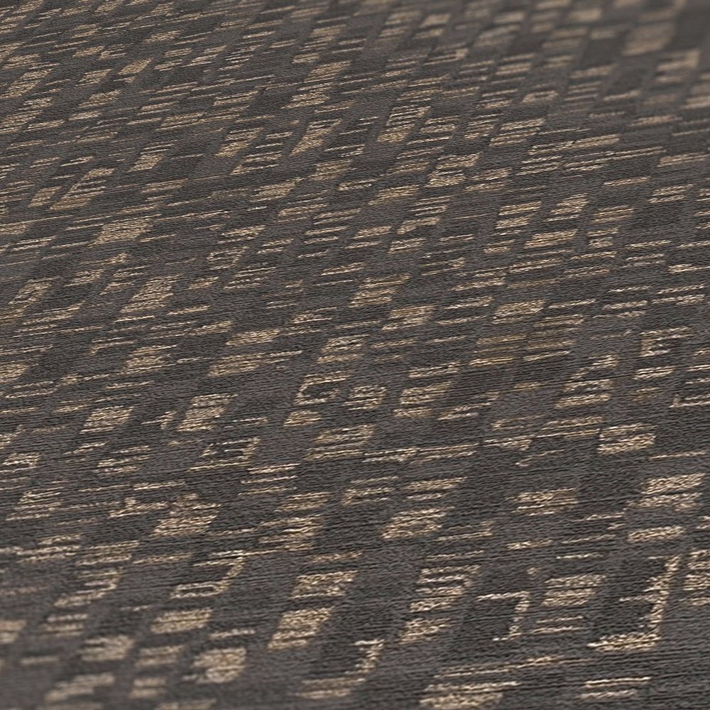 Dark Brown Metallic Textured Vinyl Wallpaper