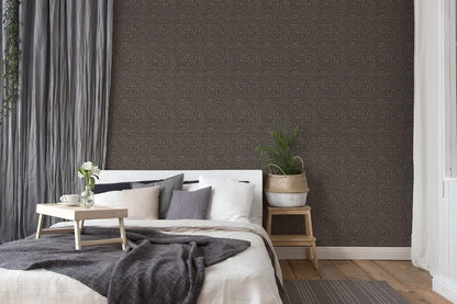 Dark Brown Metallic Textured Vinyl Wallpaper