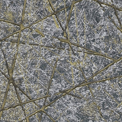Grey & Gold Geometric Vinyl Wallpaper