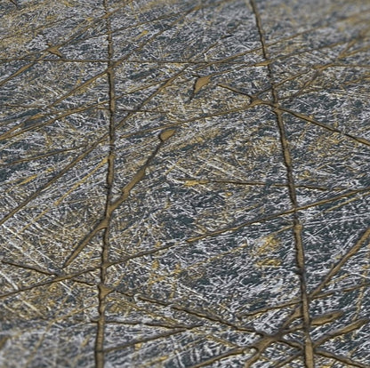 Grey & Gold Geometric Vinyl Wallpaper