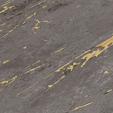Dark Grey and Gold Marble Effect Wallpaper