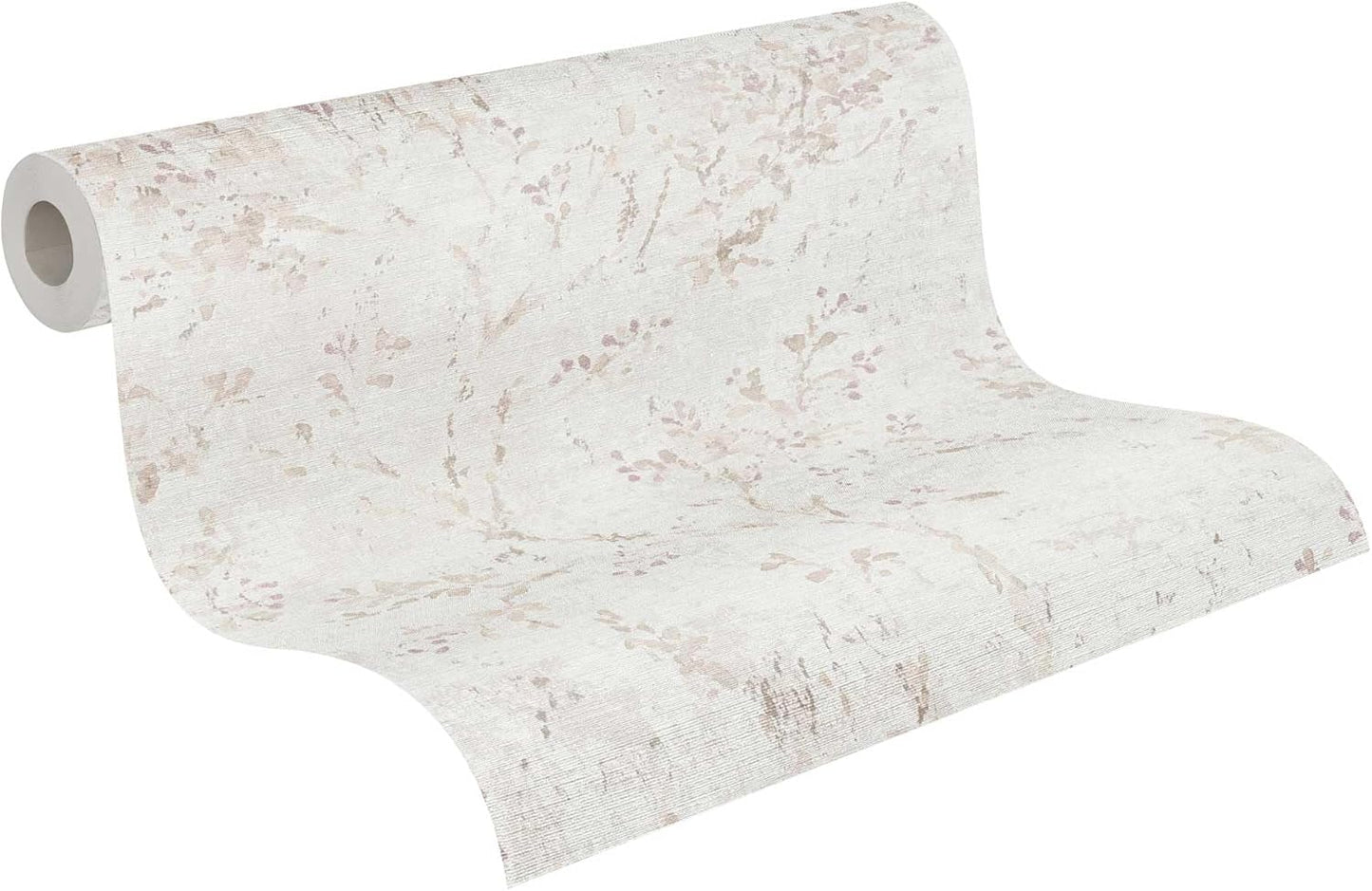 Soft Beige Floral Vinyl Wallpaper – Elegant Botanical Wall Covering