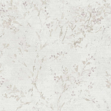 Soft Beige Floral Vinyl Wallpaper – Elegant Botanical Wall Covering