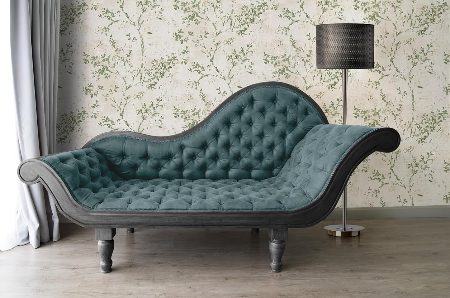 Green Botanical Textured Wallpaper