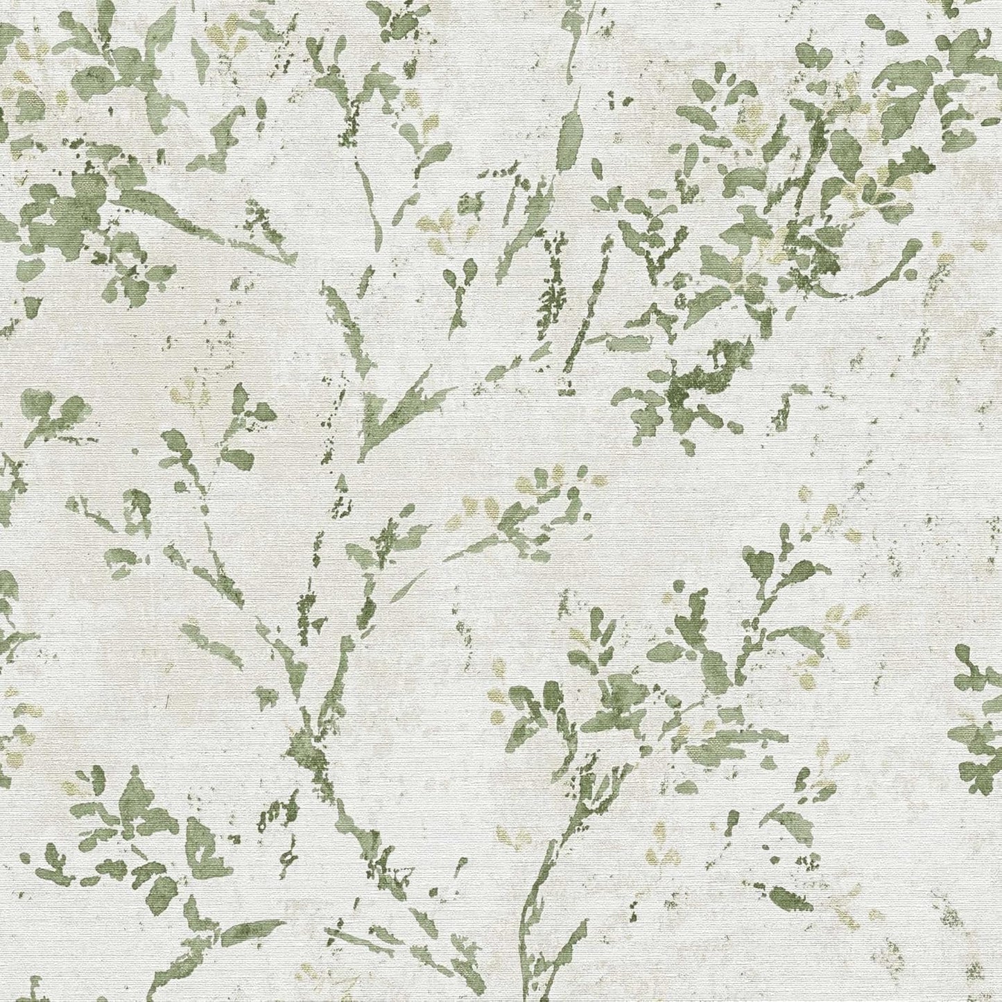 Green Botanical Textured Wallpaper