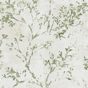 Green Botanical Textured Wallpaper