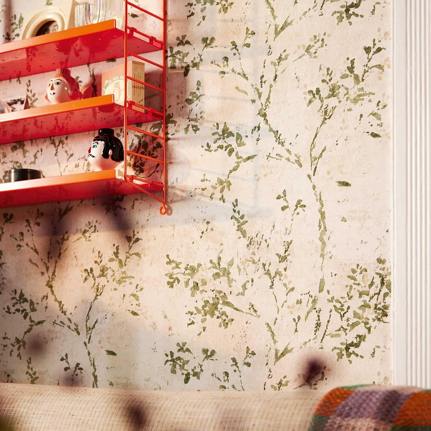 Green Botanical Textured Wallpaper