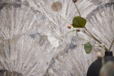 Beige Textured Palm Leaf Vinyl Wallpaper