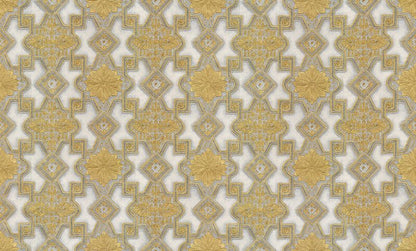 Luxury Gold Geometric Wallpaper with Ornamental Pattern