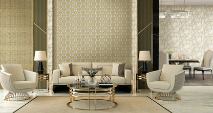 Luxury Gold Geometric Wallpaper with Ornamental Pattern