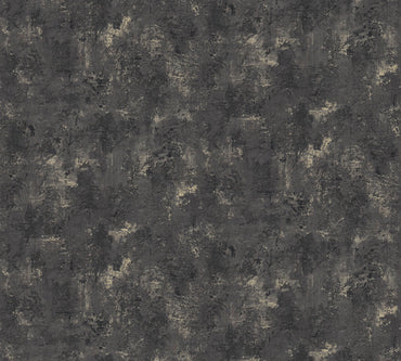 Black & Gold Textured Vinyl Wallpaper – Concrete Effect