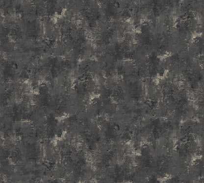 Black & Gold Textured Vinyl Wallpaper – Concrete Effect