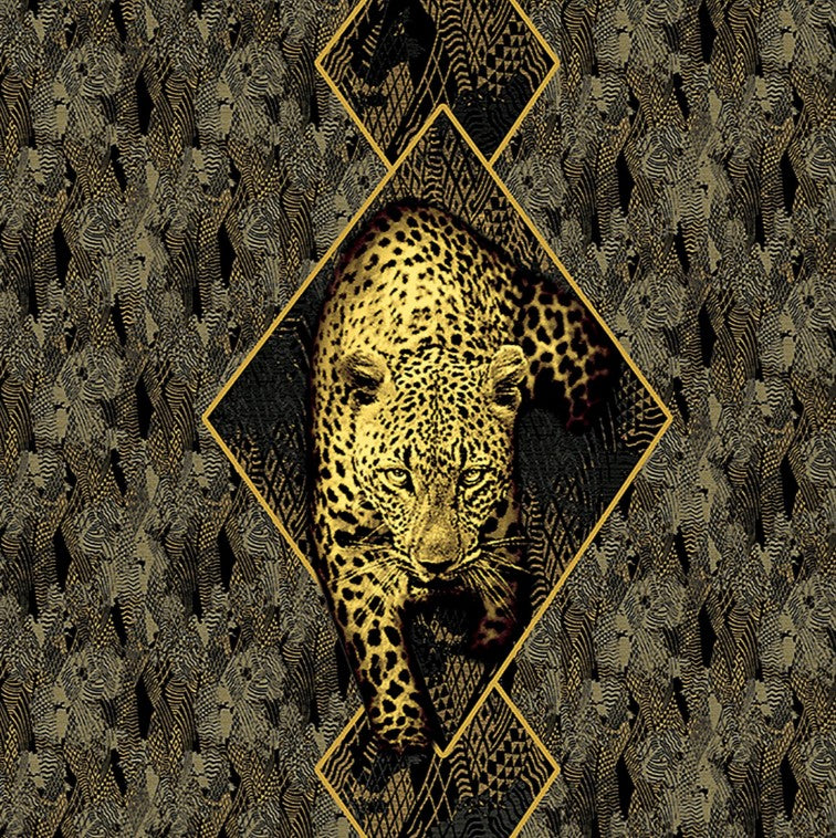 Roberto Cavalli RC19119 Gold Leopard Wall Mural | Luxury Wallpaper