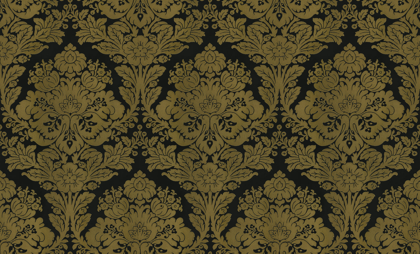 Luxury Classic Damask Wallpaper Black Gold Elegant Baroque Wallcovering